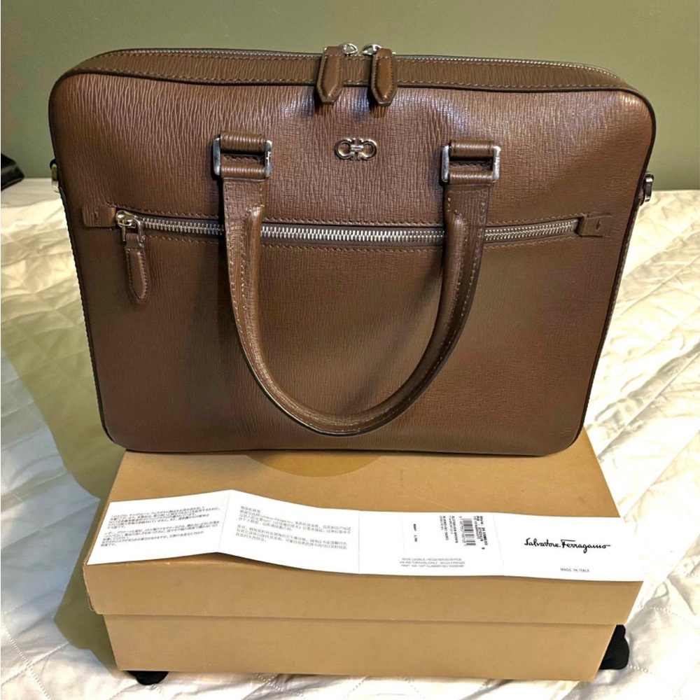 Salvatore Ferragamo Brown Leather Men's Bag